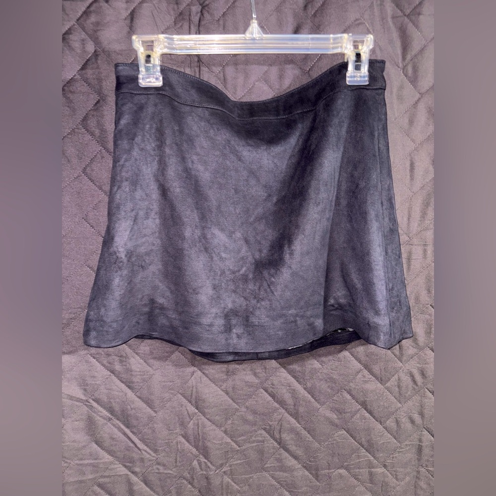 Elegant Black Suede Skirt #1514